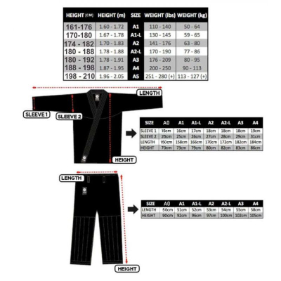 Kimono BJJ DBX Elite A0, Pearl Weave 450 g/m², me rrip A0, i zi