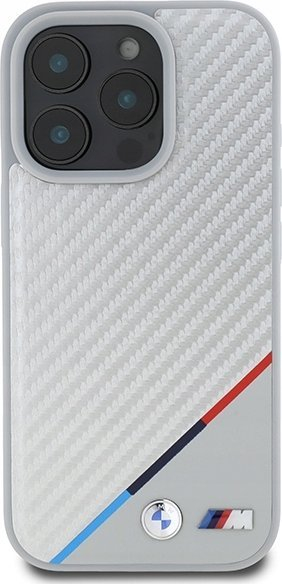 Mbështjellës telefoni BMW M Tricolor Line, MagSafe, për iPhone 16 Pro 6.3", gri