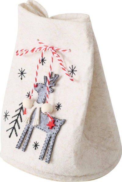 Qese dhuratash Joy, material i fortë, 14.5 cm, gri edhe krem