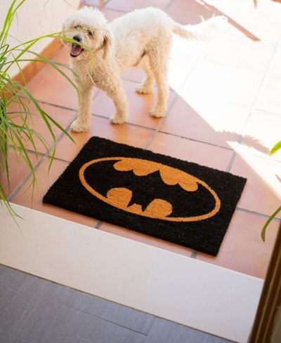 Тепих пред влез DC Comics Batman Logo, влакна од кокос, ПВЦ подлога против лизгање, кафеав