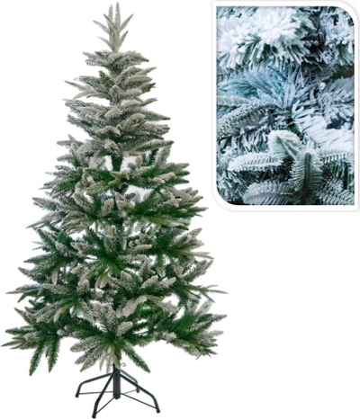 Pemë Krishtlindjesh artificiale Ambiance, 150 cm, me borë sipër, jeshile me të bardhë