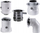 Adapter SpiroFlex V, diametër 80/125 mm, çelik inox, ngjyrë argjendi