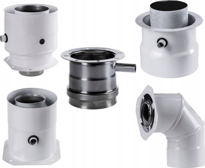 Adapter SpiroFlex V, diametër 80/125 mm, çelik inox, ngjyrë argjendi