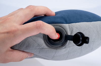 Jastëk udhëtime Cocoon Premium Ergo AirCore Ultralight, në formë U, i fry, blu e çelët