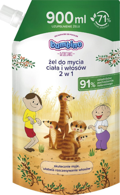 Xhel trupi dhe floku për kalamajt Nivea Bambino, 2 në 1, refill 900ml