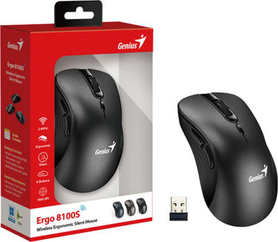 Maus pa kabllo Genius Ergo 8100S, 1600DPI, i zi