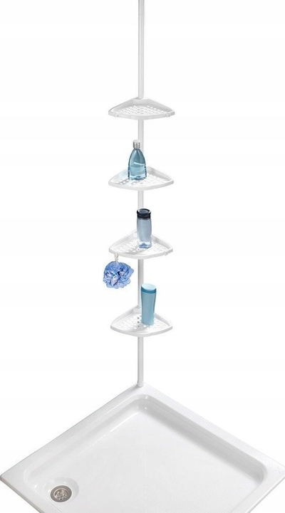 Raft banjoje teleskopik Wenko Opal, me 4 kate, 80-250 cm, i bardhë