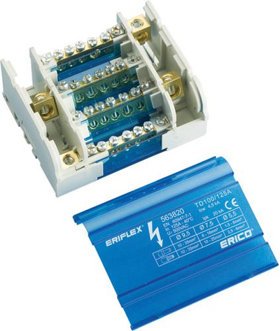 Bllok shpërndarës ERICO TD 160 AL, 4 pole, 160A