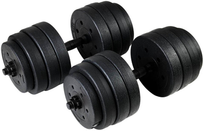 Set hantellash Funfit Bitumen, 40 kg, 2 x 20 kg, të zeza