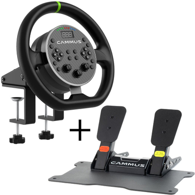 Timon gare gaming Cammus C5 Bundle, direct drive 5 Nm, me pedale, ngjyrë e zezë