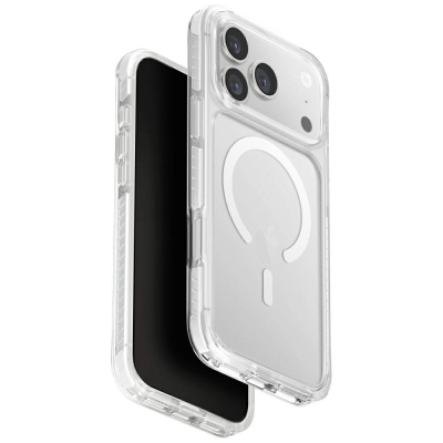 Mbrojtëse telefoni Uniq Combat për iPhone 17 Pro Max, Magclick, transparente, e bardhë