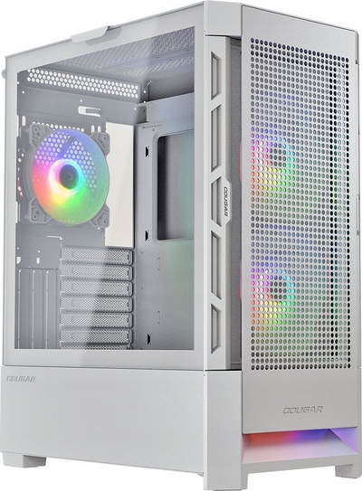 Куќиште за компјутер Cougar Airface RGB, бело, Midi Tower