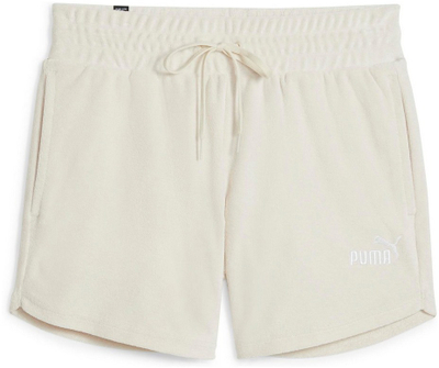 Кратки панталони Puma Essentials Elevated, еластични, за жени, крем