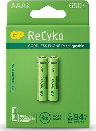 Полначливи батерии ГП Ресико 650 ААА, 650mAh, 1.2V, пакување 2 парчиња
