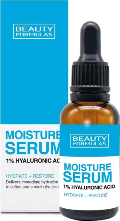 Serum për fytyrën Beauty Formulas Moisture, 1% acid hialuronik, super hidratues, 30 ml
