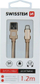 Kabllo USB Lightning Swissten Textile 71523206, 1.2m, 3A, e kuqe