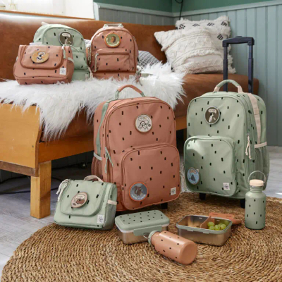 Çantë shpine për fëmijë Lässig Mini Backpack Happy Prints, xhep i izoluar, rezistente ndaj ujit, ngjyrë karameli
