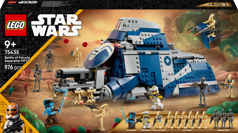 Lodër LEGO Star Wars Battle of Felucia Separatist MTT 75435, 976 pjesë, për moshat 9+, blu e gri