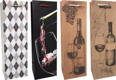 Qese dhurate për shishe Incood Gift Bag, 10.5x33cm, me figura vere, shumëngjyrëshe