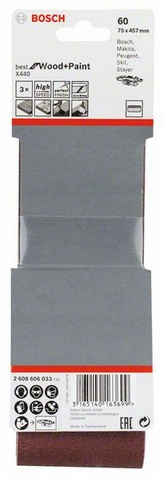 Rrip gërryes Bosch PRO X440, 75mm x 457mm, 60g, set me 3 copa