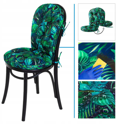 Jastëk karrige Bertoni Pillow Vigo, për kopsht, motiv gjethe blu jeshile