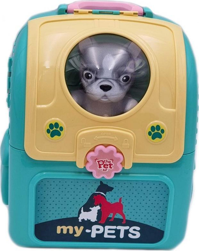 Lodër veterinari WOOPIE Doggy Backpack, set 2 në 1, shpinore me qenush, shumëngjyrëshe