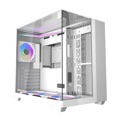 Kuti kompjuteri DarkFlash TH285, ATX Cube gaming, ARGB, xham, e bardhë