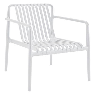 Karrige lounge për jashtë Malen HM6626.01, polipropilen, 67x75x75 cm, e bardhë