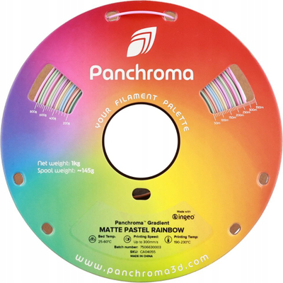 Filament 3D Polymaker Gradient Matte PLA, 1.75mm, Pastel Rainbow