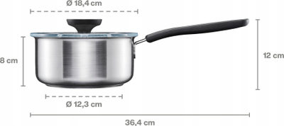 Tава за сос Fiskars FF 1072315, 1.5L, со капак, сребрена