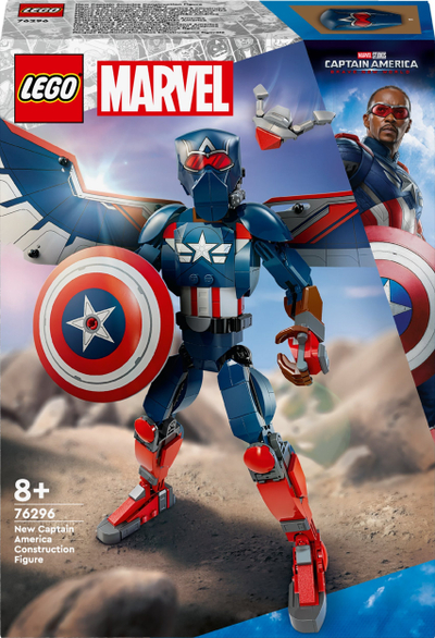 Figurë ndërtuese Marvel Captain America, artikuluese, me krahë, shumëngjyrëshe