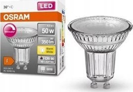 Llampë LED OSRAM GU10 PAR16, 4.5W sa një 50W, dritë e ngrohtë, transparente