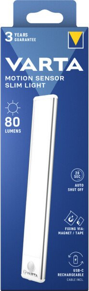 Dritë portative Varta Motion Sensor Slim Light, me sensor lëvizjeje, e rikarikueshme, e bardhë