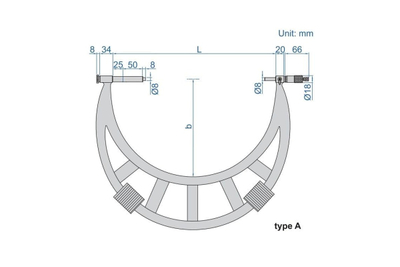 Mikrometër i jashtëm Insize Series 3205-400, 300-400mm, 0.01mm, jeshil