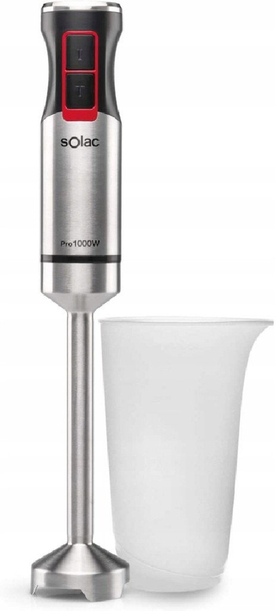 Blender dore SOLAC Pro 1000, 1000W, me Turbo, inox gri, i zi edhe i kuq