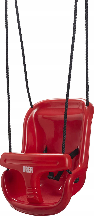Luhatëse për bebe Krea Baby Swing 2034, plastike, me rripa sigurie, e kuqe
