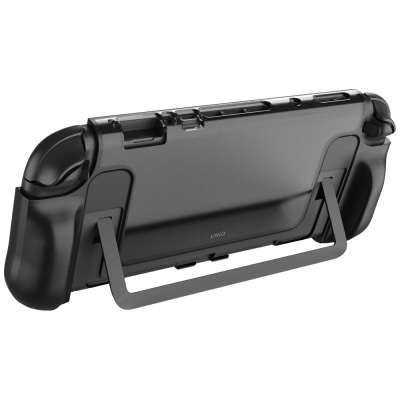Mbrojtëse konzole Uniq Bytearmor për Nintendo Switch 2, ergonomike, me këmbë mbajtëse, e zezë
