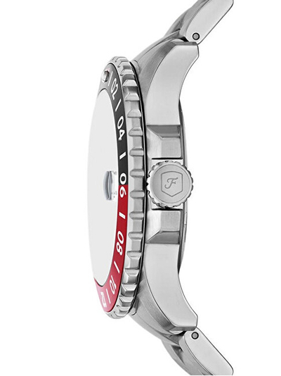 Orë dore për burra Fossil Blue GMT FS6092, ngjyrë argjendi