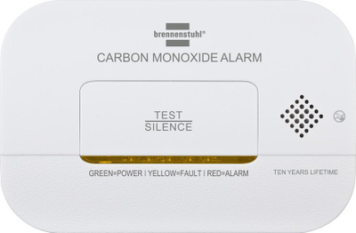 Detektor monoksidi karboni Brennenstuhl CM A 3030, sensor elektrokimik, me alarm zanor dhe optik, i bardhë