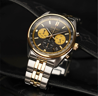 Orë dore për meshkuj Seiko SSB430P1, e aargjendtë/artë