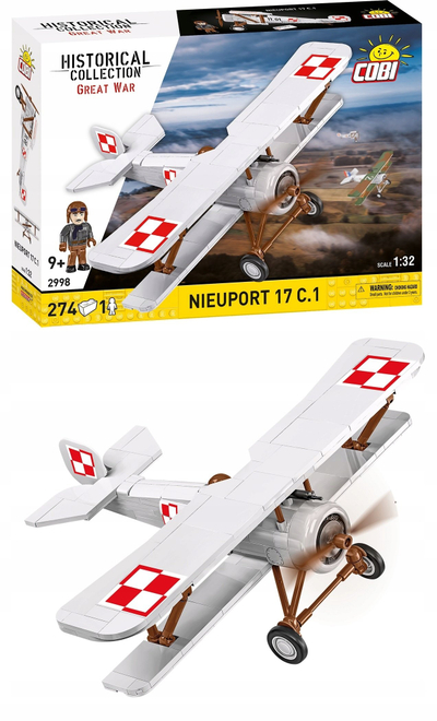 Set ndërtimi COBI Nieuport 17 C.1, 274 blloqe, shkalla 1:32, i bardhë