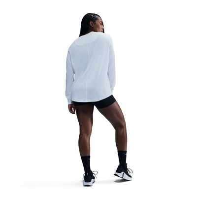 Блуза за тренинг Nike One Relaxed, долги ракави, бела
