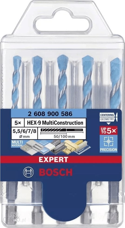 Set shpuese Bosch Expert HEX-9 MultiConstruction, 5 copë, 5.5-8mm