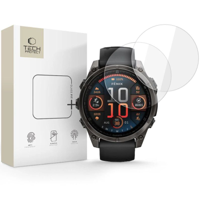 Xham mbrojtës Tech-Protect Glass Fit+, 2 copë, për Garmin Fenix 8 47mm, transparent