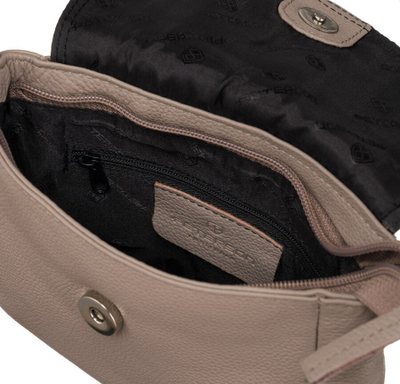 Çantë crossbody PETERSON PTN 17571 FTS, lëkurë natyrale, e vogël, bezhë