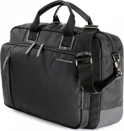 Çantë biznesi Tucano Centro 15 për laptop 15.6", me rrip shpatulle, ngjyrë e zezë