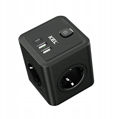 Adapter prize Plastrol W-00359, 4x Schuko 230V, 2x USB A 1x USB C, i zi
