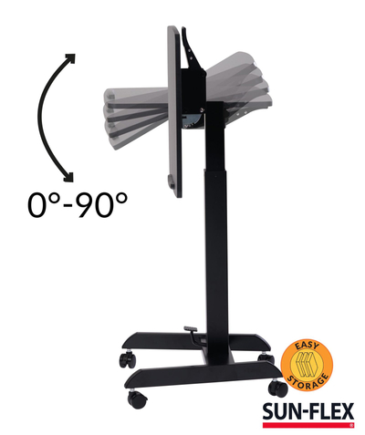 Tavolinë ergonomike SUN FLEX EASYDESK PRO, rregullim lartësie me gaz, kënd 0° 90°, e zezë