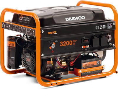 Gjenerator rryme Daewoo GDA 3500E, 3200W, 18L, portokalli me të zezë
