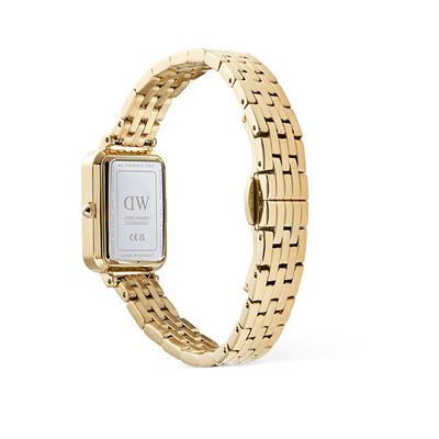Orë për femra Daniel Wellington Quadro 20x26 Roman Numerals Date 5-link DW00100861, e artë